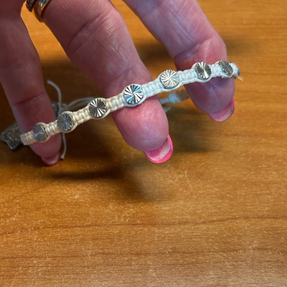 Chic Silver and Cream Women's Bracelet